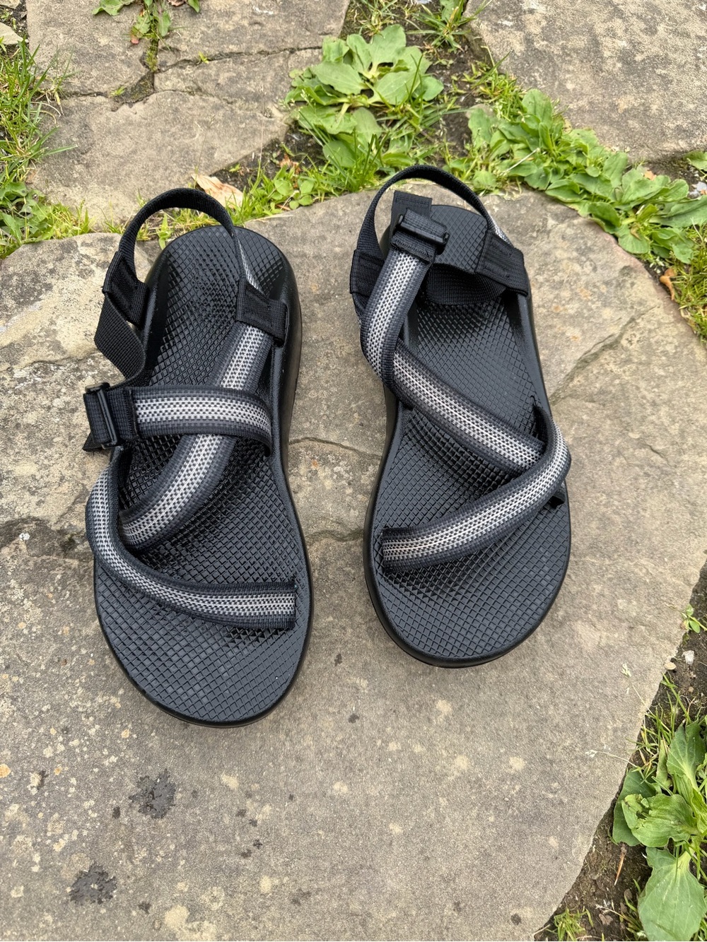 Chaco Men's Black and Gray Strappy Sandals